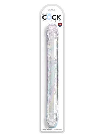 King Cock 18" Double Dildo - Clear