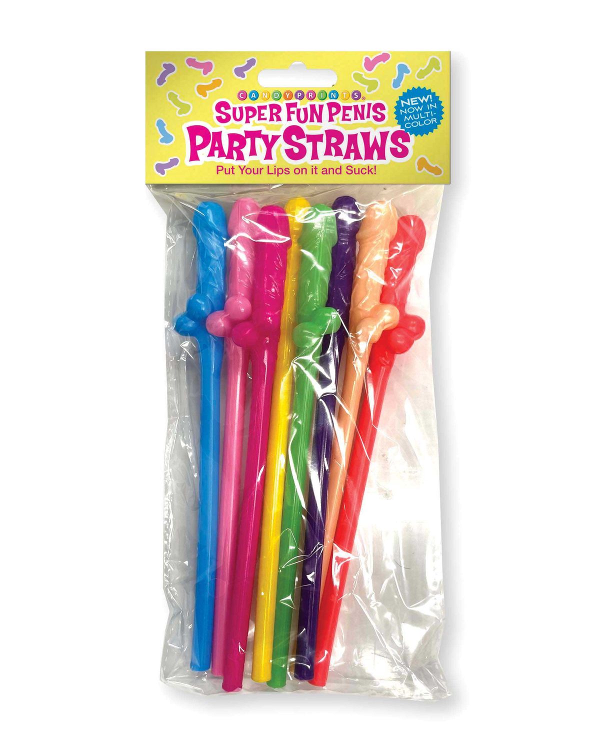 Super Fun Penis Straws (8 Pack) - Multicolor