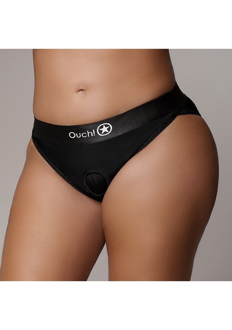 Ouch! - Vibrating Strap-on Hipster - Black - XL/XXL