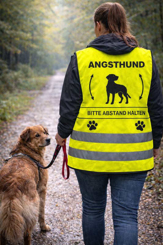Warnweste Angsthund – Bitte Abstand halten – Hundetraining