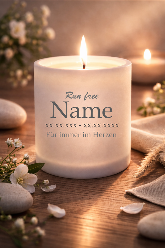 Personalisierte Trauerkerze für ihr Haustier