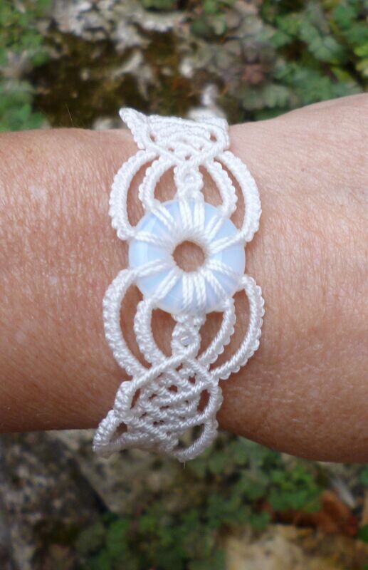 Bracelet macramé blanc et Donut