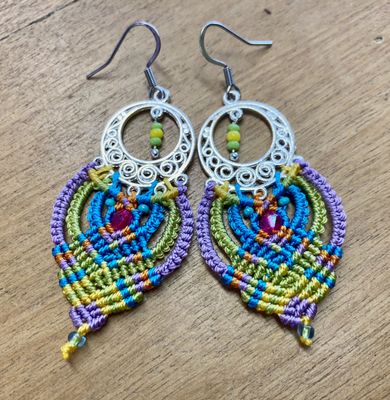 Boucles d'oreilles macramé