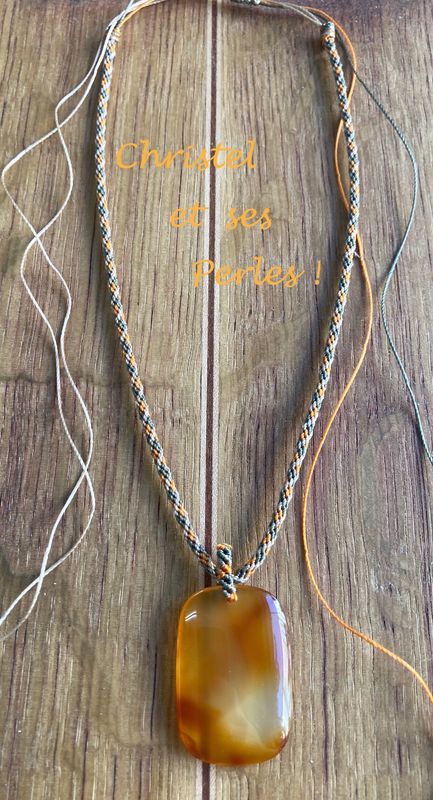 Pendentif Cornaline, collier mixte (homme/femme)