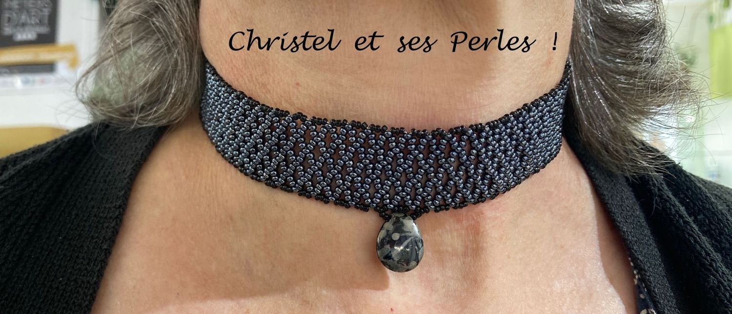 ras de cou perles, goutte Picasso