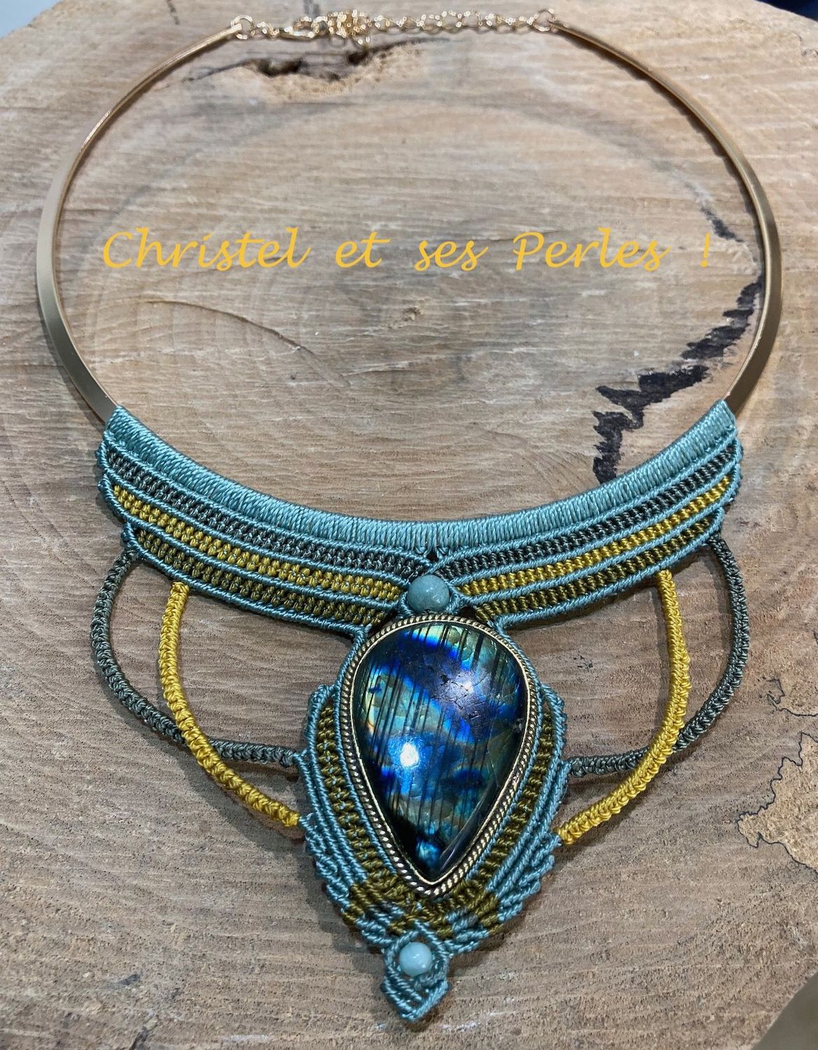 Collier plastron Labradorite