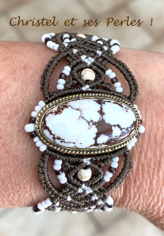 Bracelet macramé et Jaspe