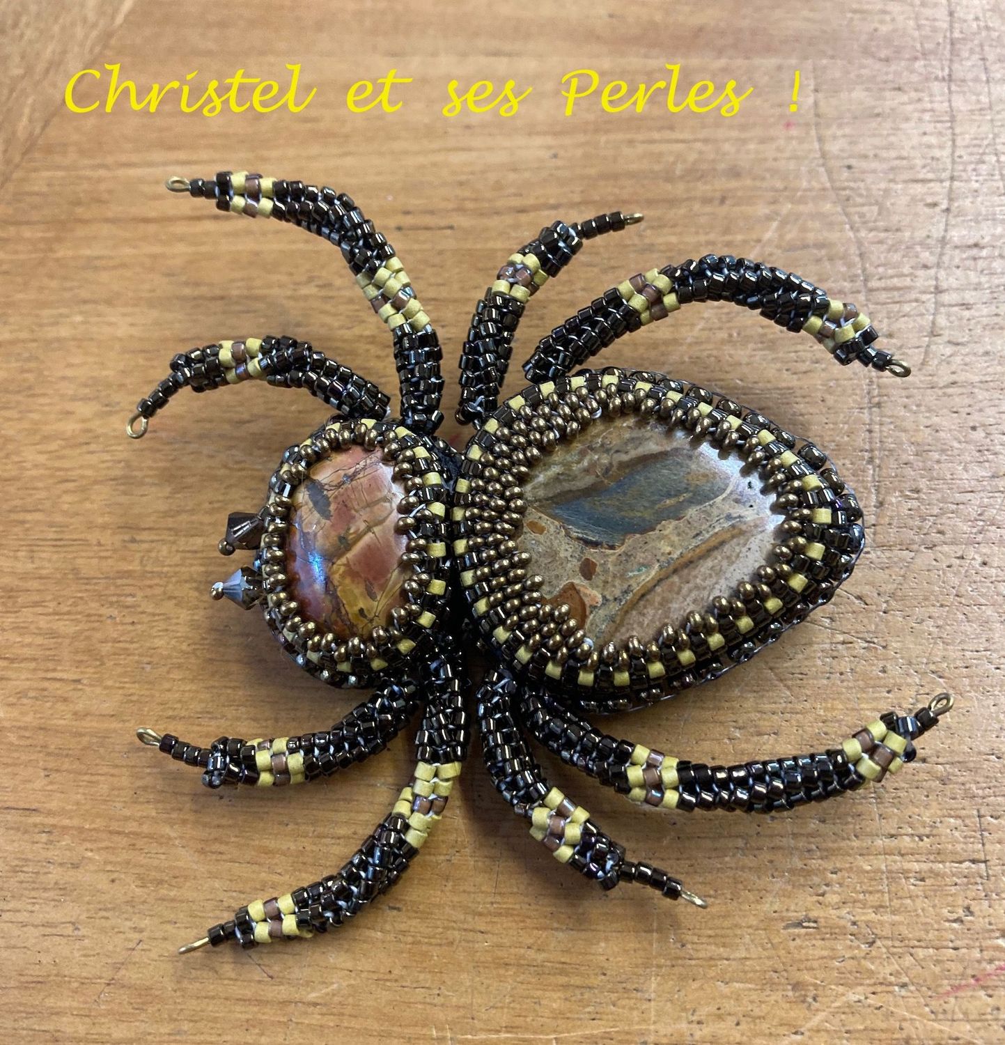 Broche brodée Araignée Cde Mme P...