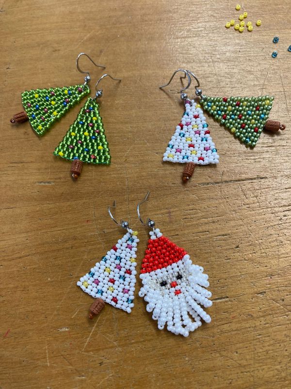 Boucles d'oreilles sapin et papa noel