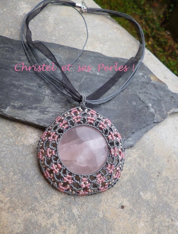 Pendentif Quartz rose