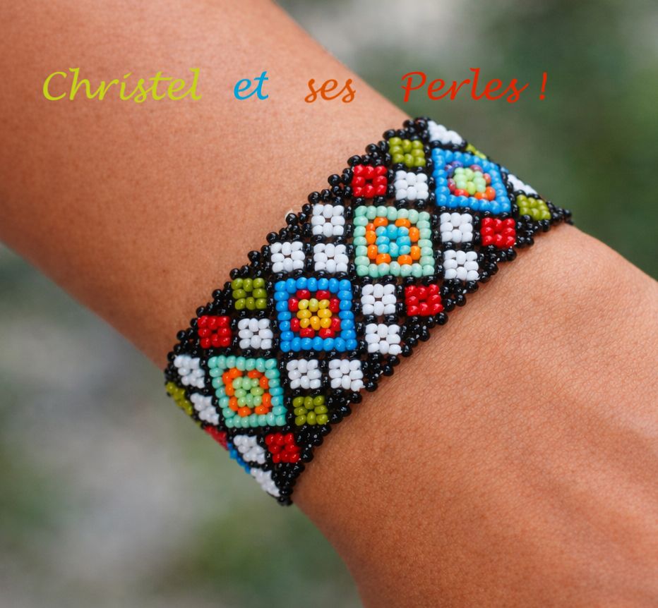 Bracelet Huari : multicolore et géographique Bracelet Huari : multicolore et géographique