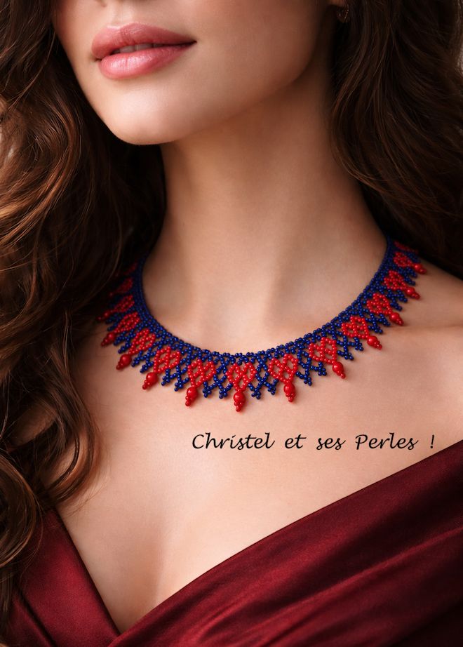 HEARTS : Tour de cou coeurs rouges HEARTS : Tour de cou coeurs rouges