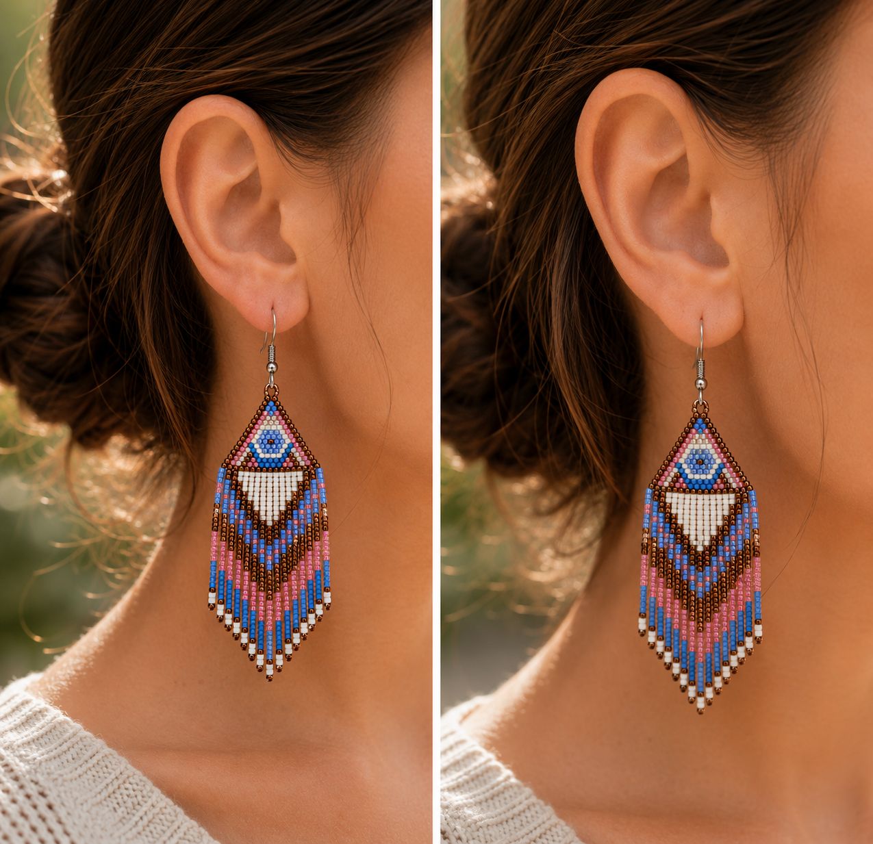 Boucles d'oreilles perles frangées