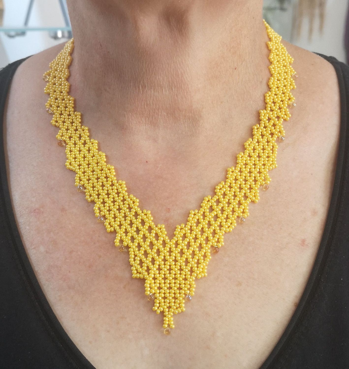 Collier perles V couleurs au choix