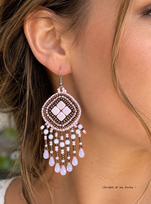 ✨ Boucles d’oreilles Éclats de Rose ✨ Boucles d’oreilles Éclats de Rose