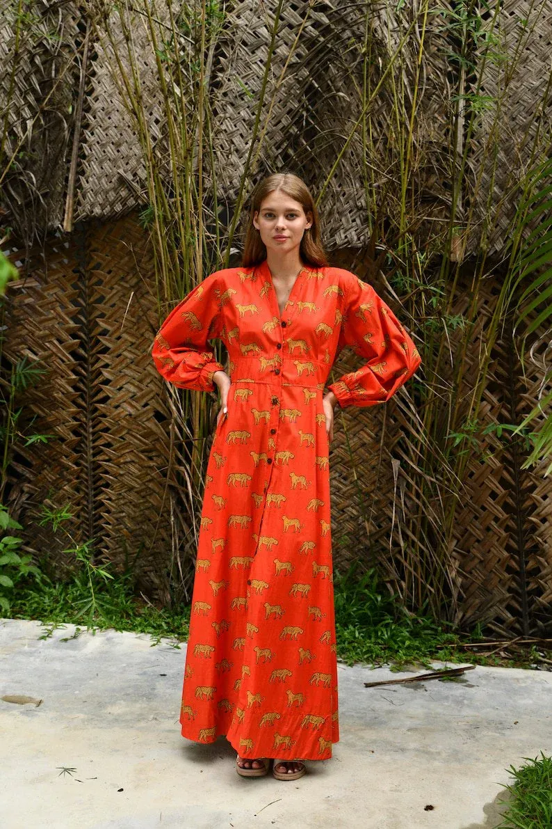 Bishop Sleeve Maxi Dress