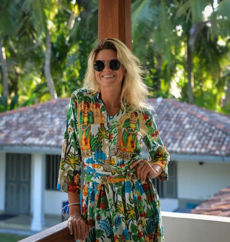 Wrap Maxi Dress - Casual Maxi Dress - Floral Dress