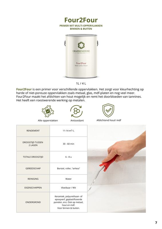 Four2Four allround primer wit 1L (binnen & buiten)