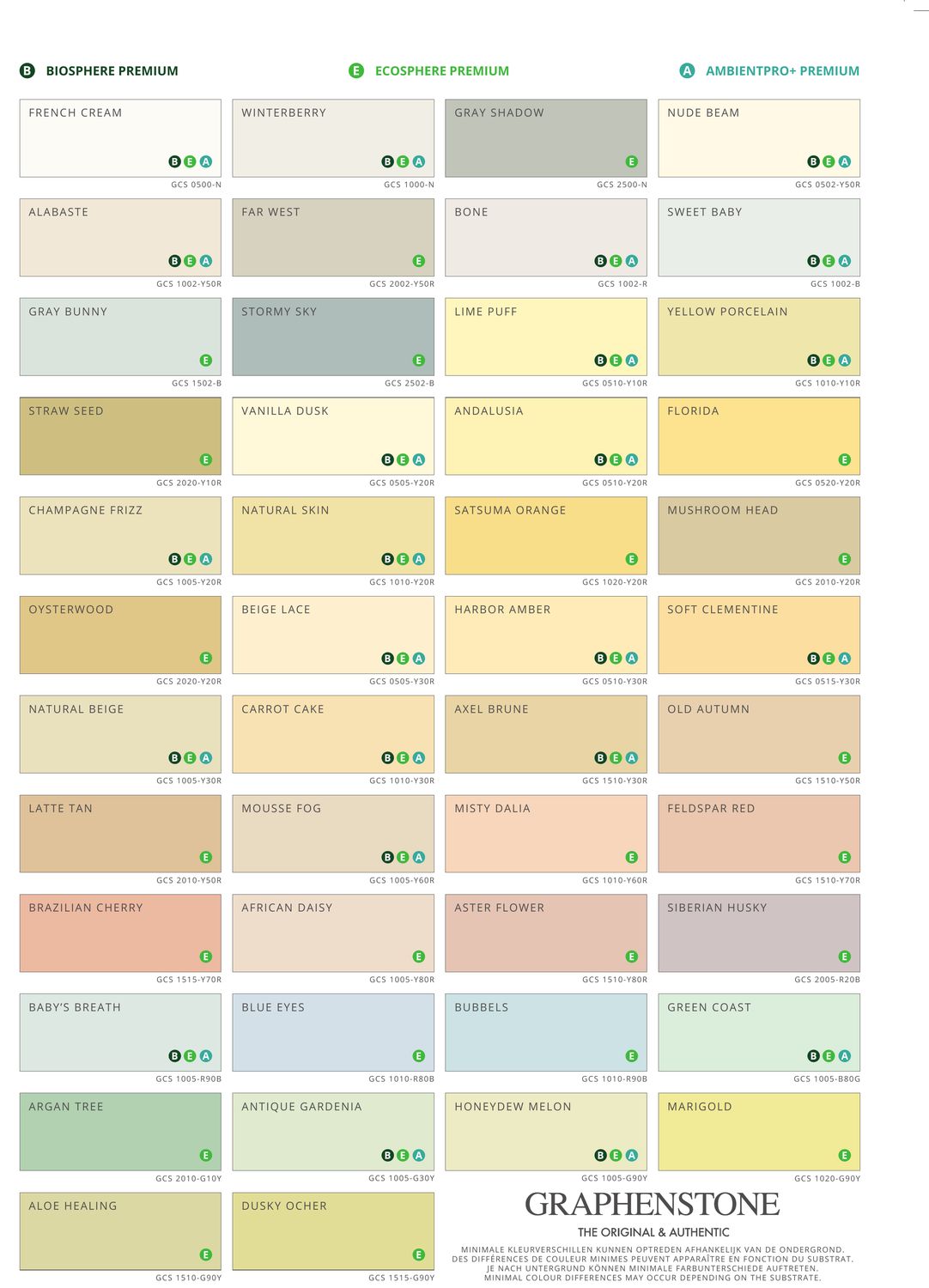 Kleurenkaart SOFT COLORS kalkverf + 10 procent korting op je volgende bestelling