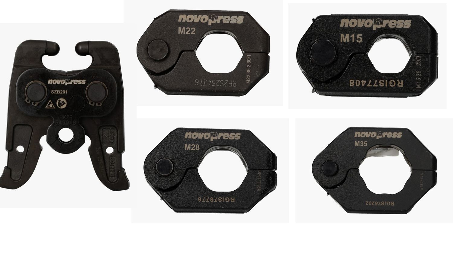 Zestaw obrotowe/wychylne pierścienie zaciskowe + adapter: M15/M22/M28/M35/ SZB201 + walizka