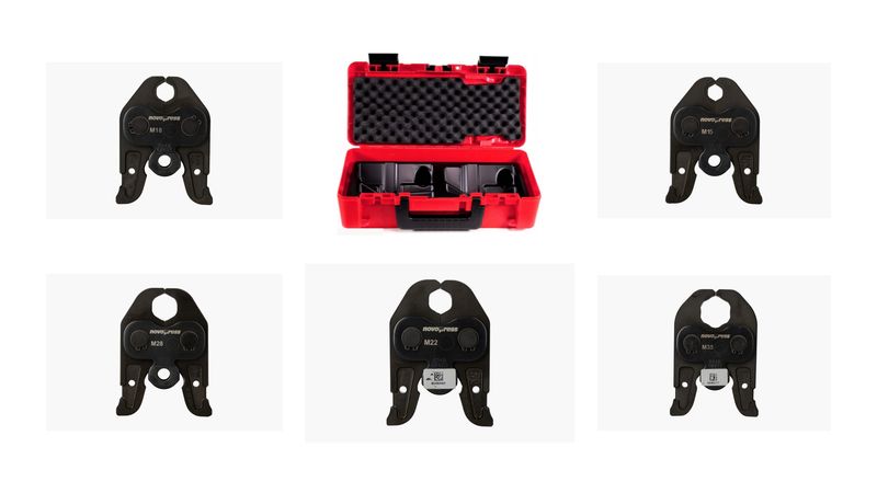 Zestaw 5 szczęk zaciskowych Novopress PB2: M-Profile 15/18/22/28/35+walizka