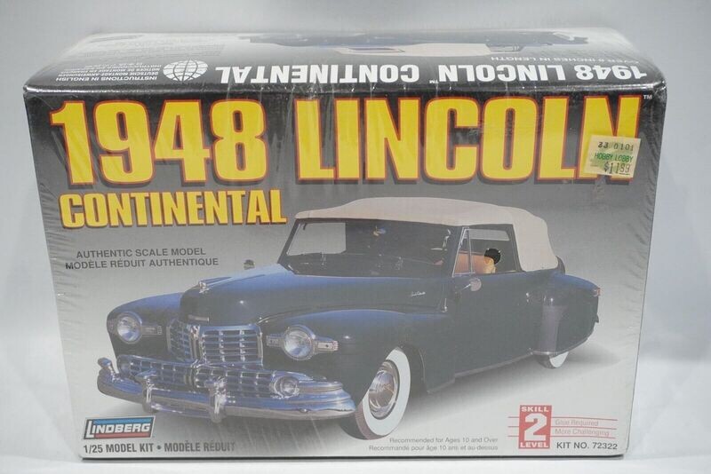 Lindberg 1948 Lincoln Continental Model Kit 1/25 Scale 72322