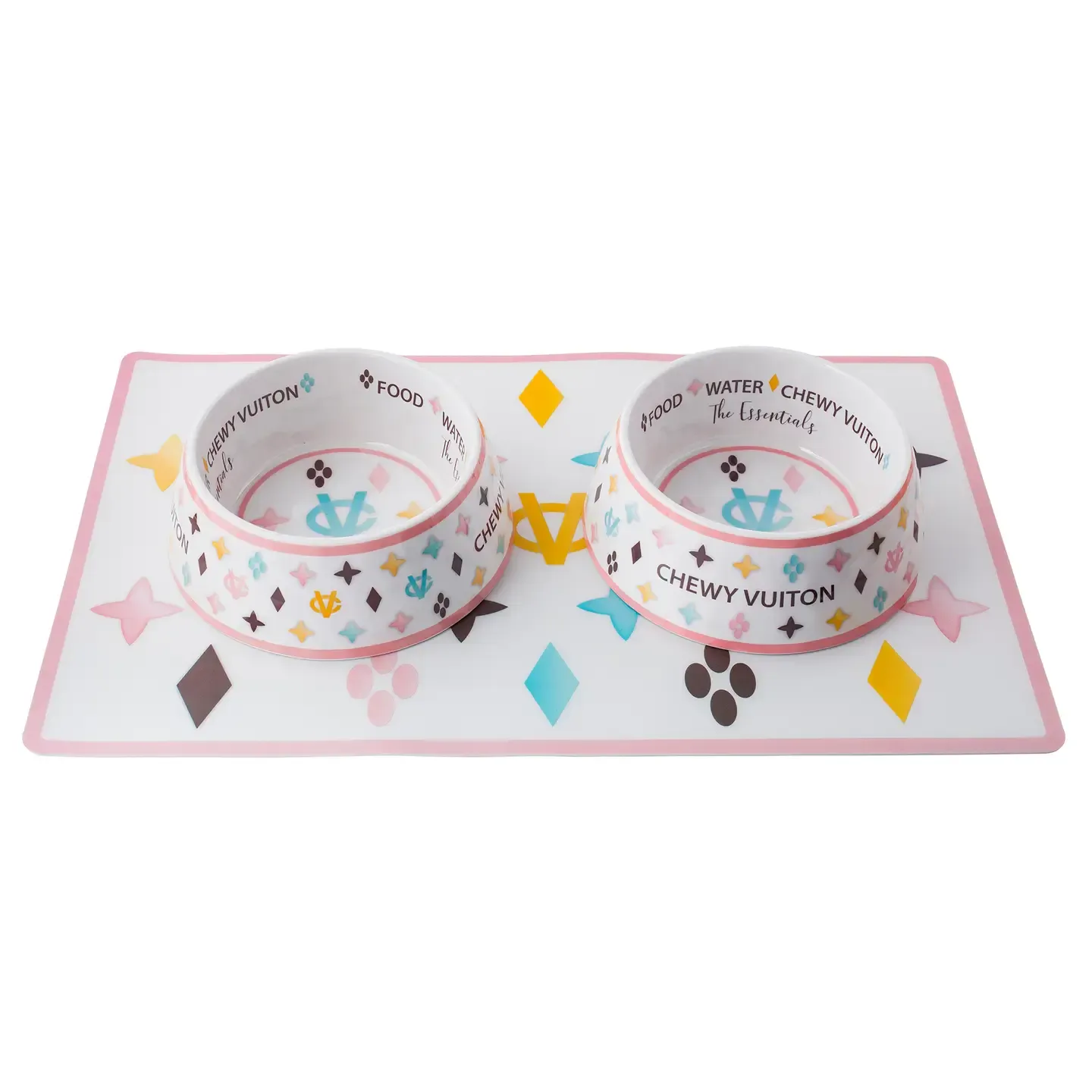 Witte Chewy Vuiton Bowl - 3 maten
