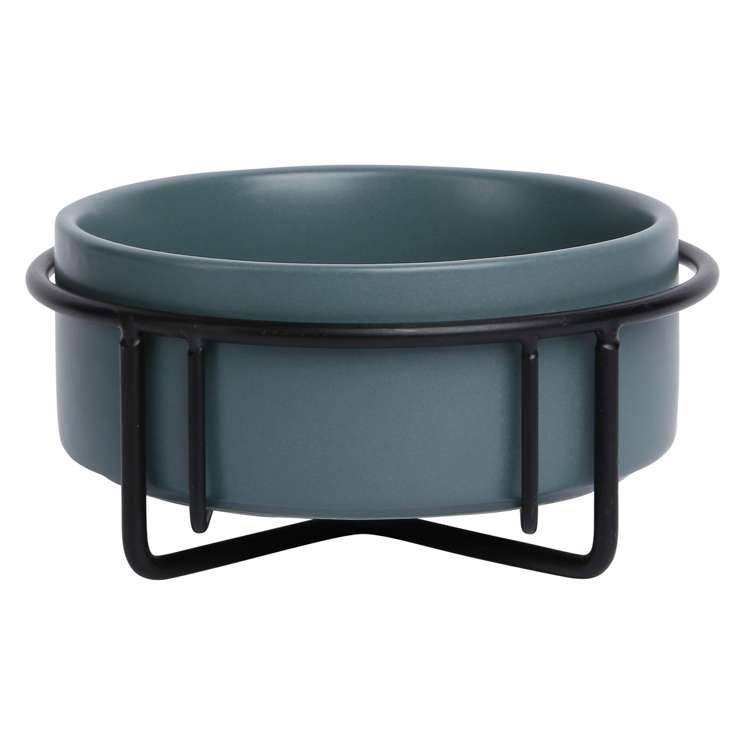 JV BON APPETIT - Keramische Voerbak Metalen Stand - Groen - 400ml