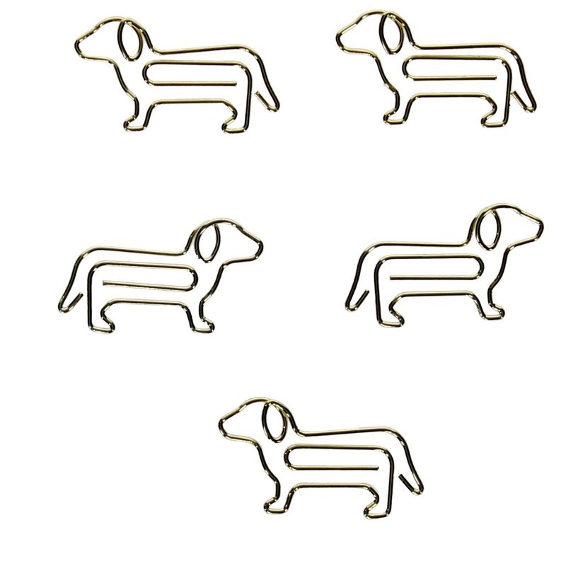 Hondvormige papieren clips (set van 5)