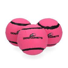 Dog Comets - Tennisbal Met Pieper Neutron Star - Roze - Set Van 3