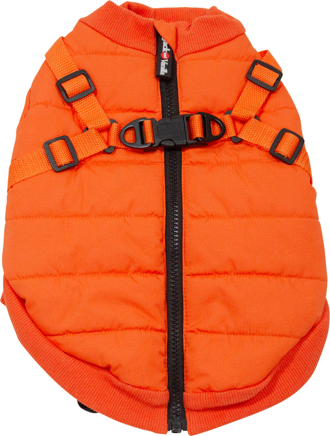 JV Dogwalk - Puffer Jas - Met Harnas - Oranje