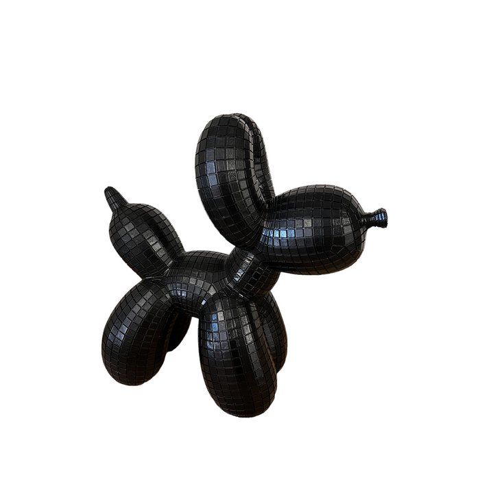 Polyresin - ballon hond - zwart