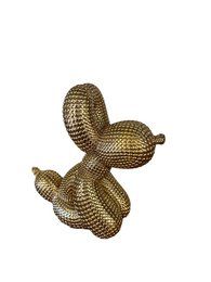 Polyresin ballon hond goud zit
