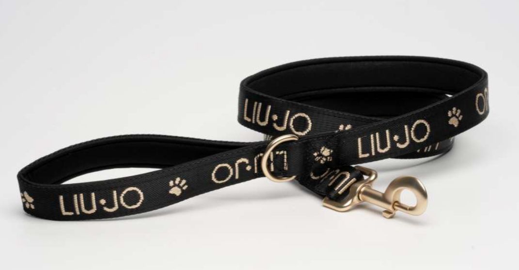 Liu-Jo jacquard hondenlijn met logo en pootjes zwart