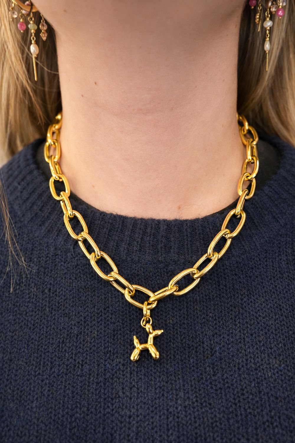 Ketting schakel - Balloonhond- Goud