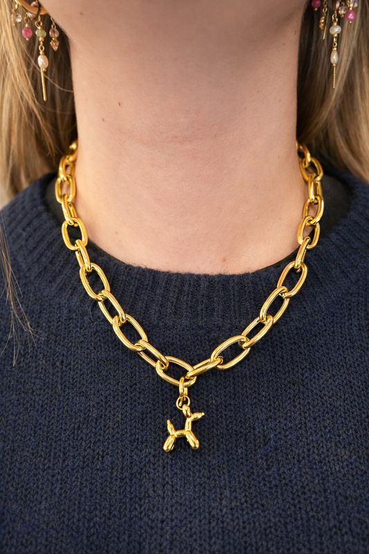 Ketting schakel - Balloonhond- Goud