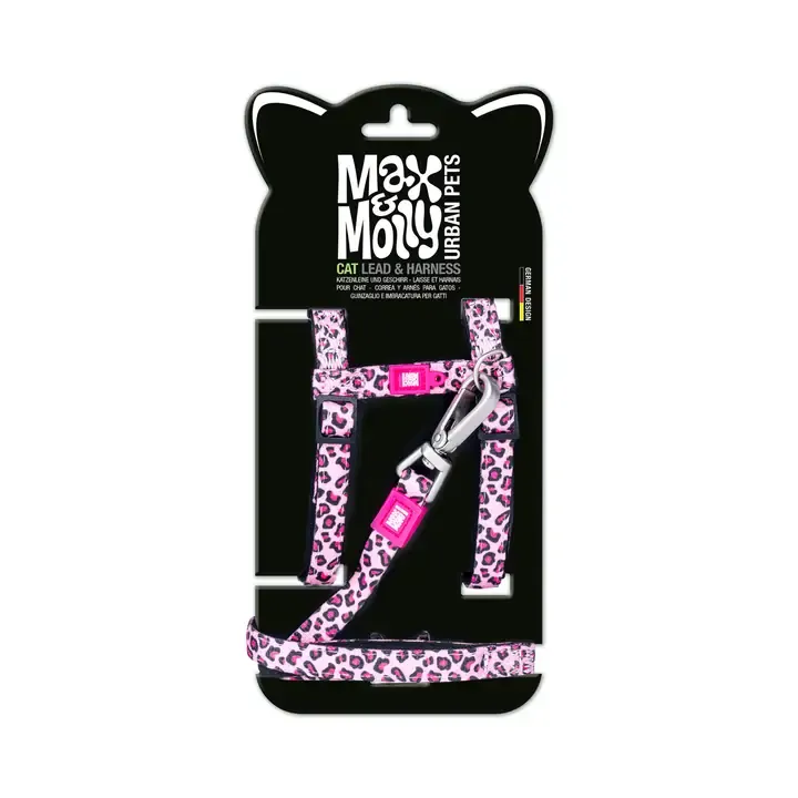 Max &amp; Molly - Cat Harness - Leash Set - Leopard Pink