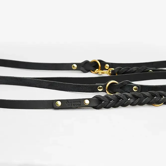 Ammi for dogs - 3- weg verstelbare echt leren hondenriem