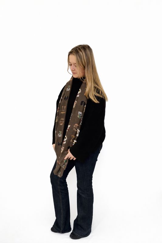 Sjaal - Met verschillende hondenrassen