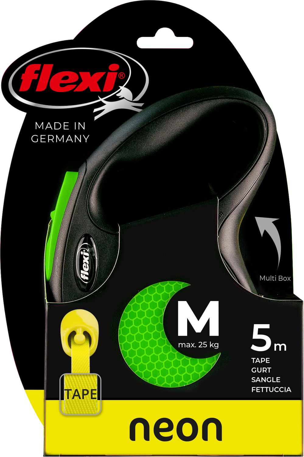 Flexi rollijn - NEW NEON - Tape M - 5 meter