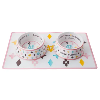 Witte Chewy Vuiton Bowl - 3 maten