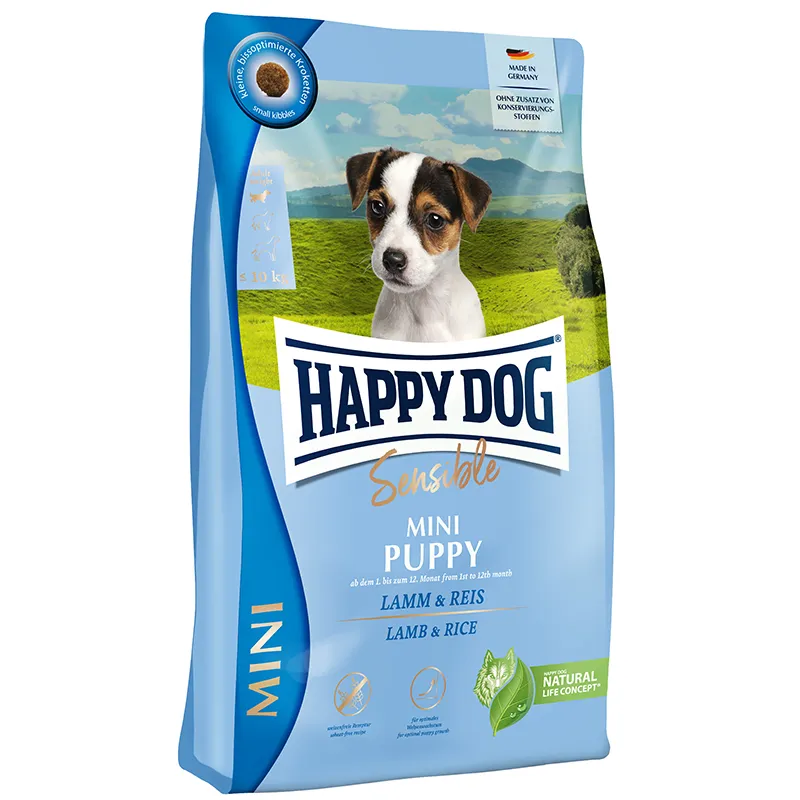 Happy Dog - Mini Puppy - Lam &amp; Reist - 800g