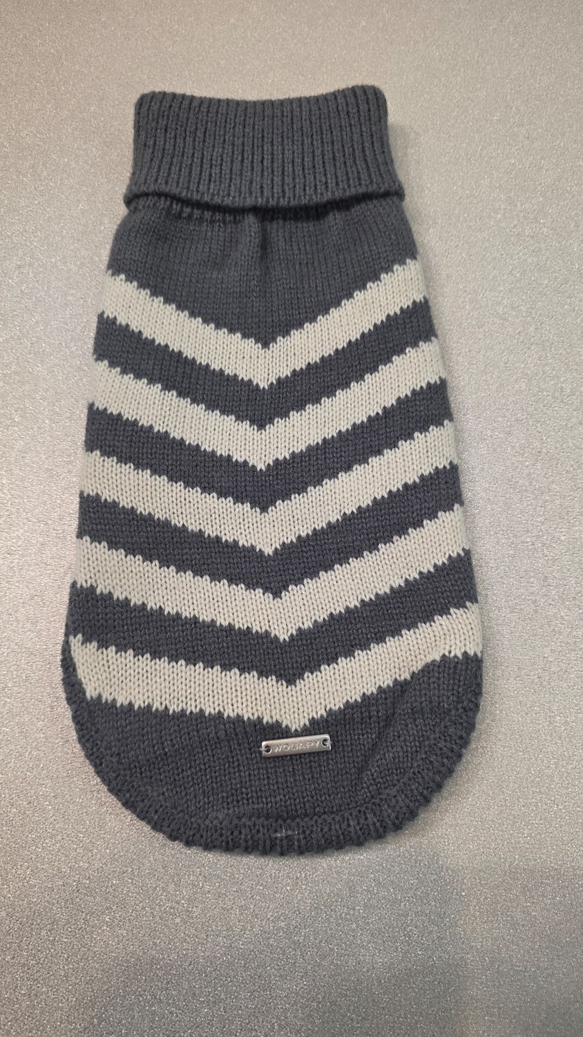 Wouapy - Stripes - Grijs/Wit - Maat 30cm