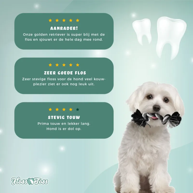 Floss Toss Dental Rope 2 Knot - 20 cm