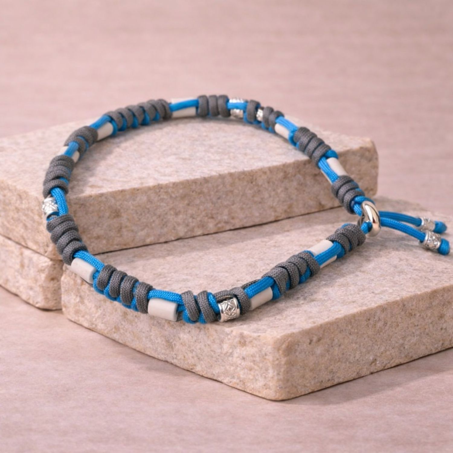 NO.28 Ocean Steel - Natuurlijke EM-X Anti-Tekenband - 41/45cm