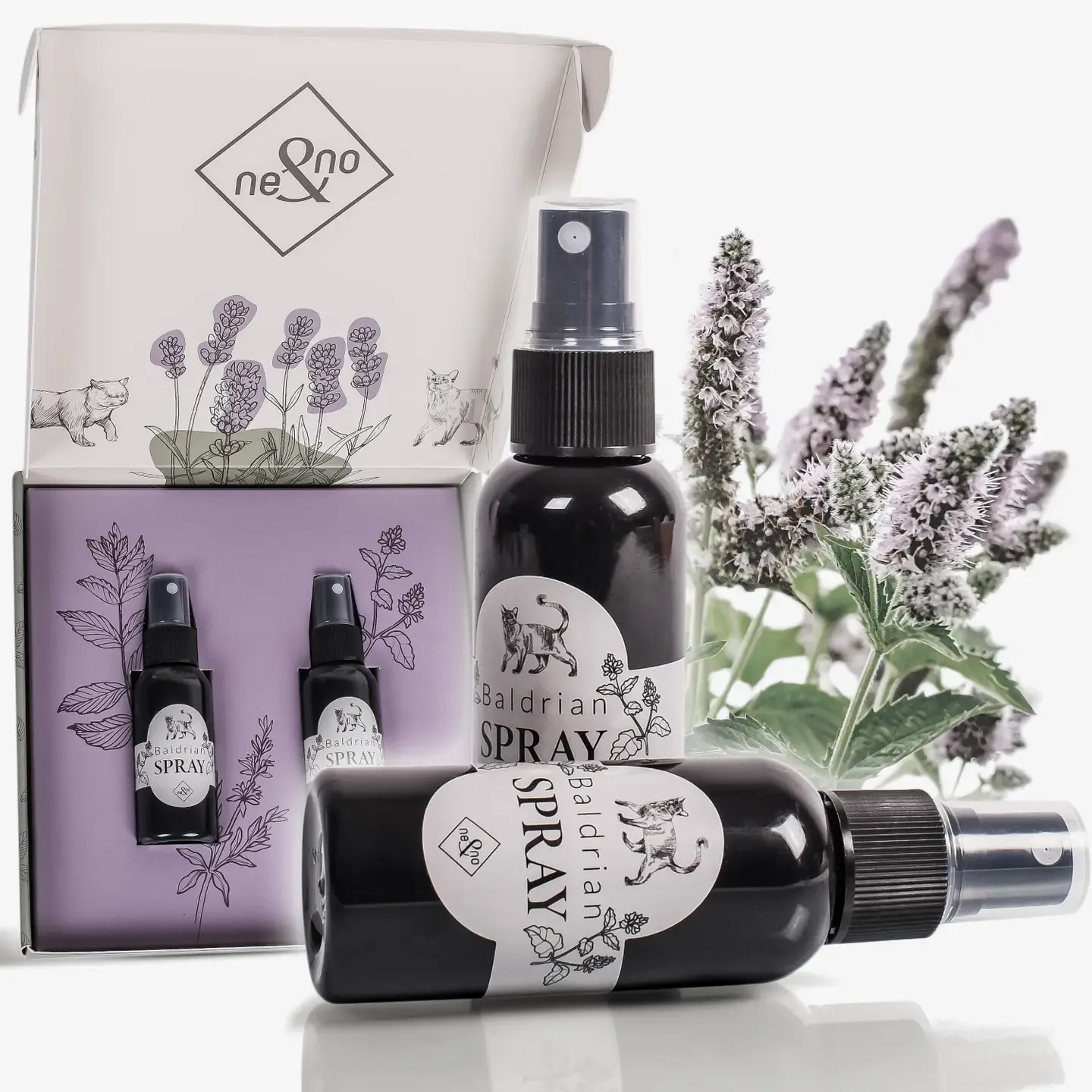 ne&amp;no - Valeriaanspray voor katten - set van 2 in geschenkdoos