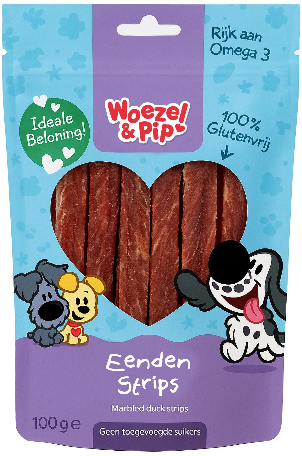 Woezel &amp; Pip - Eenden strips - 100 gram