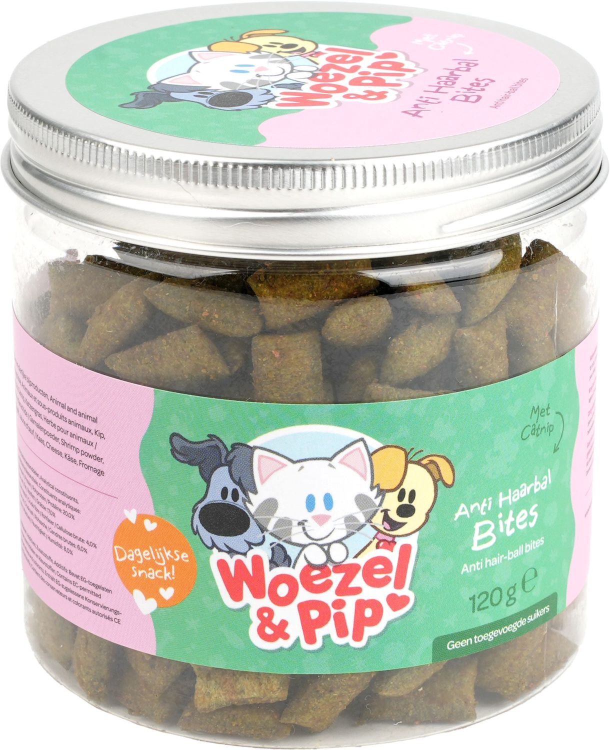 Woezel &amp; Pip - Anti haarbal bites - 120 gram