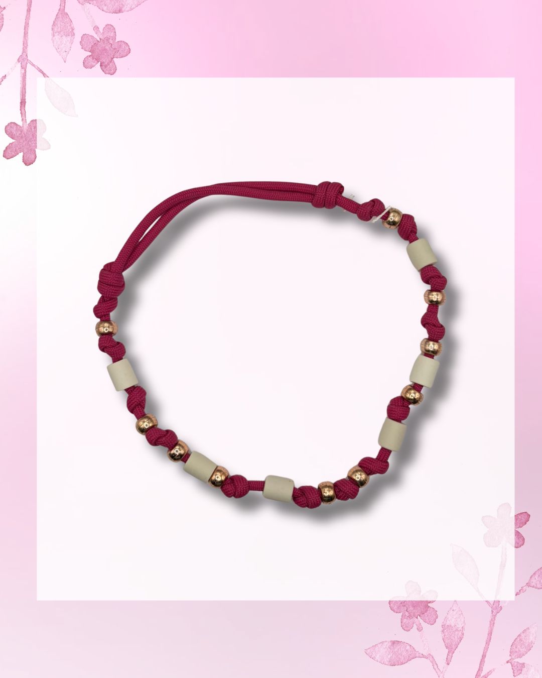 No. 41 Ruby Blush – Natuurlijke EM-X Anti-Tekenband - 40/45cm No. 41 Ruby Blush – Natuurlijke EM-X Anti-Tekenband - 40/45cm