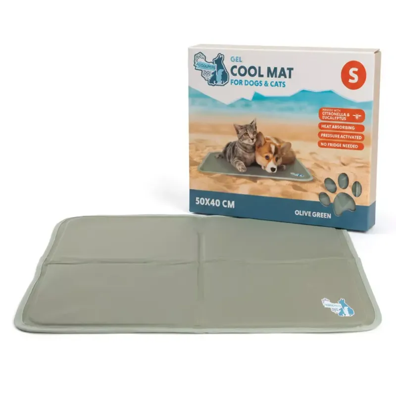 Coolpets - Gel Cooling Mat - Olijfgroen